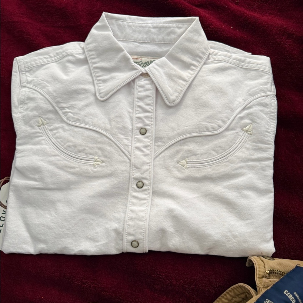 Tecovas White Western Shirt with Branded Tag